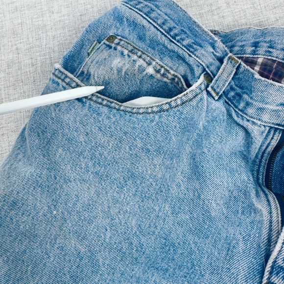 LL Bean Flannel Lined Jeans Mens 34x32 Double L Relaxed Fit Light Wash Blue - Picture 15 of 16